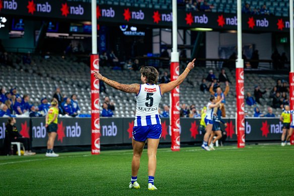 How about that: Kangaroos forward Tess Craven has been an imposing force.