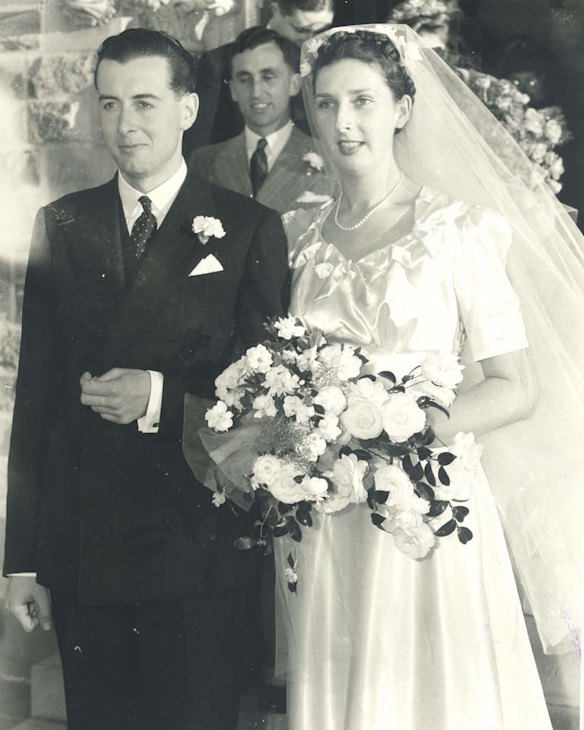 Wedding of Mr Edward Gough Whitlam and Miss Margaret Dovey at St Michael's Vaucluce ,24 April 1942.
