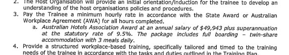 The internship contract makes no mention of the accommodation cost.