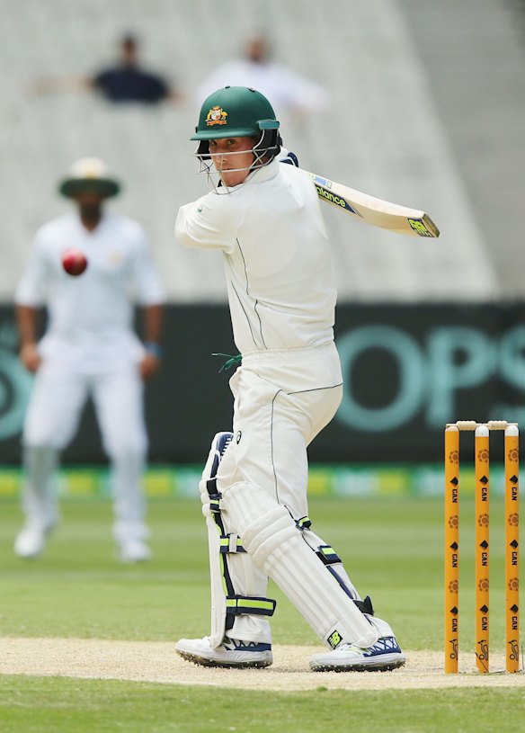 Nic Maddinson in action against Pakistan in a Test match at the MCG in 2016. 