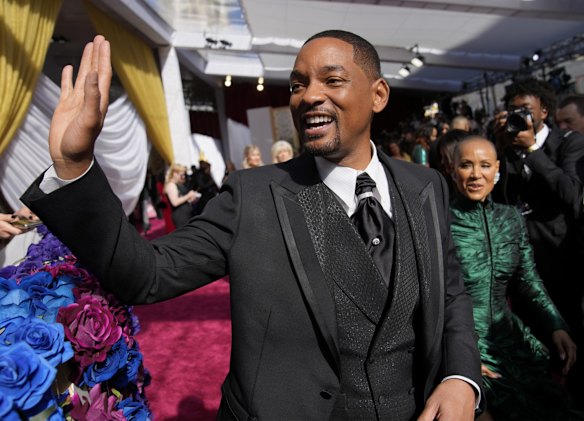 Nominated for best actor, Will Smith arrives on the red carpet.