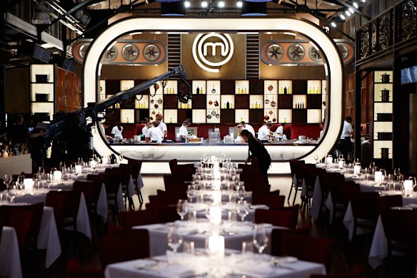 Voila! ... The MasterChef set inside Centenary Hall at the Melbourne Showgrounds.