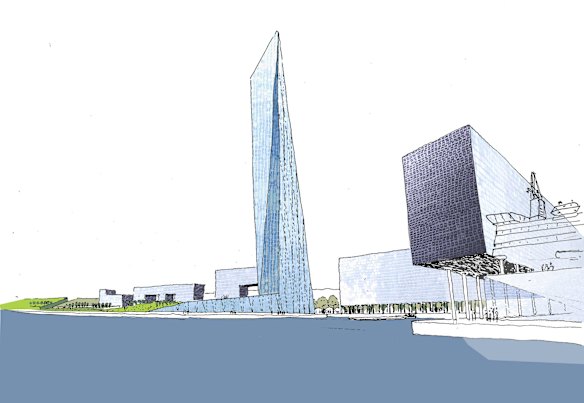 Barangaroo architecture design renders by Tonkin Zulaikha Greer Architects for the 2005 competition.
