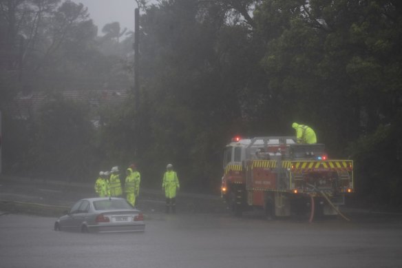 The RFS attends flash flooding in Roseville.