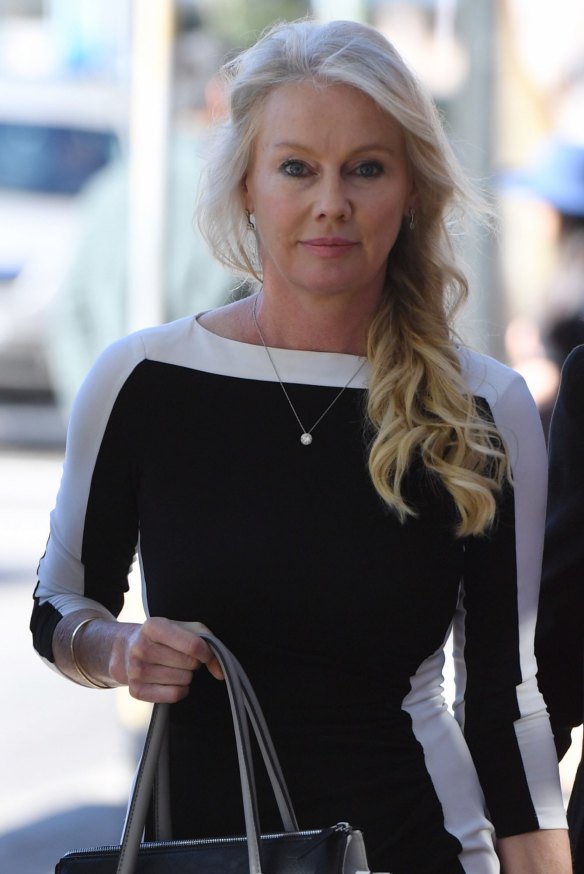 Sydney socialite Shari-Lea Hitchcock arrives at Waverley Courthouse in Sydney on Friday.