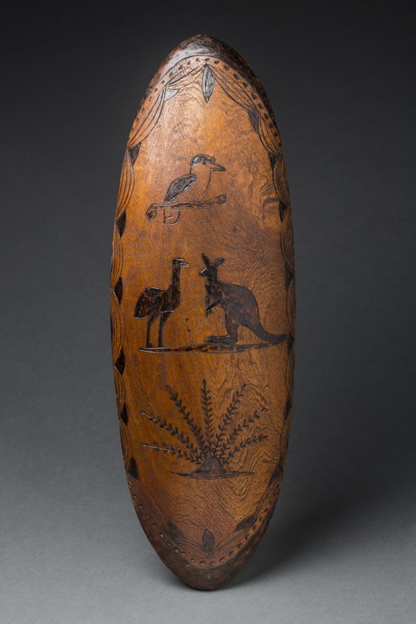 Burrawang (cycad palm)? shield about 1950, La Perouse, Botany Bay 


