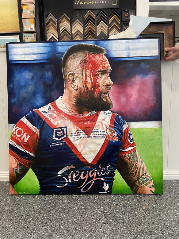 Nick Politis commissioned this painting of Jared Waerea-Hargreaves.