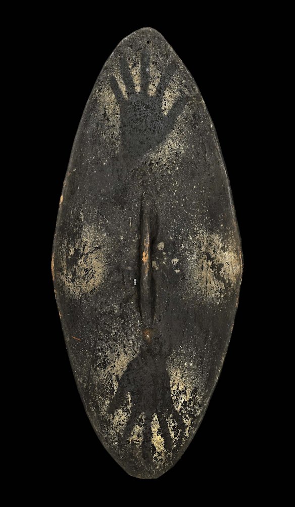 Shield collected from the Shoalhaven by Henry Moss before 1862. The Trustees of the British Museum via the National Museum of Australia



