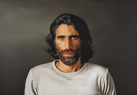 Angus McDonald, 'Behrouz Boochani'. Oil on canvas, 160 x 230 cm. © the artist