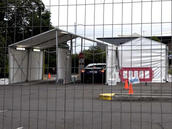 A very quiet COVID testing clinic at Auburn Hospital, as NSW Premier Gladys Berejiklian announces tighter restrictions for Greater Sydney in the face of a COVID Delta outbreak across the city.