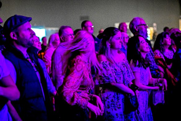 Fans watch Kasey Chambers playing the Plenary Stage.