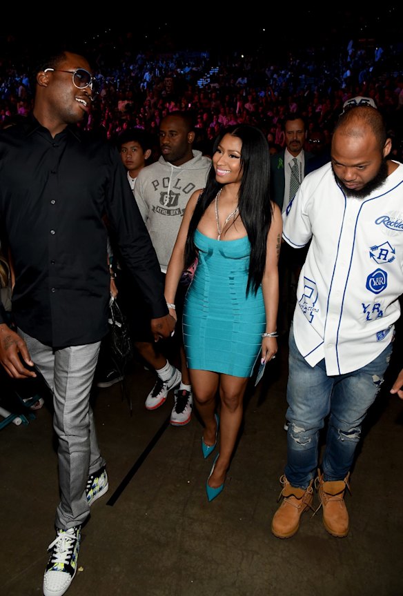 Singer Nicki Minaj walks ringside At "Mayweather VS Pacquiao".