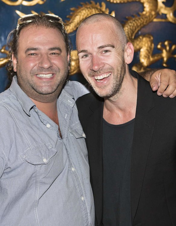 Jerome Borazio, with Grant Smillie, at his Happy Palace on Bourke Street.