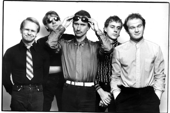 "Men at Work" (l-r) Greg Ham, John Rees, Colin Hay, Roy Strykert & Jerry Spicer.