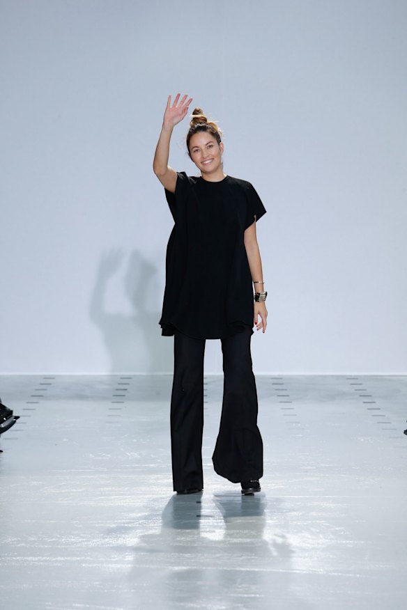 Kym Ellery takes a bow, the third Australian in history invited to show on the official Paris Fashion Week schedule.