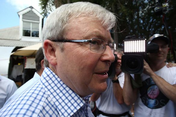 Prime Minister Kevin Rudd on day 27 of the Federal Election campaign.