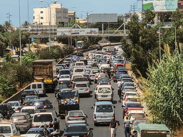 A short drive to visit a coffee shop in north Beirut was delayed by long lines of cars waiting at depleted petrol stations. Some queues stretch for two kilometres and drivers can wait all day without reaching the pump. They lock their cars and walk home before returning the next morning.