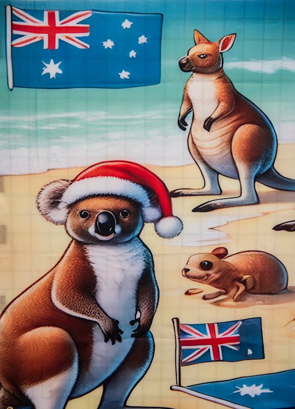 A koala’s head on a kangaroo’s body, a flag floating in the air and a rodent with detached limbs were among the issues identified with the banner. 