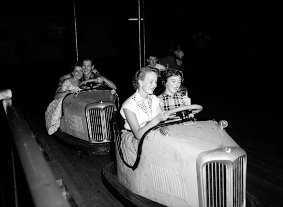 American performer Johnny Ray visit Luna Park in Sydney on March 6, 1956. Photo: SMH