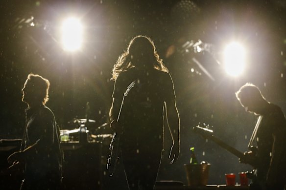 Dave Grohl of Foo Fighters performs onstage at GMHBA Stadium in Geelong during the US rock band's only Australian show.