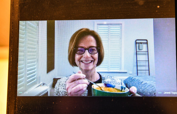 Julia Gillard with her home-made pumpkin soup.