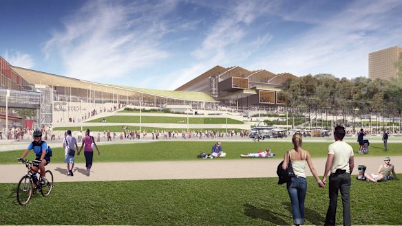 ICC Exhibition - view from Tumbalong Park.