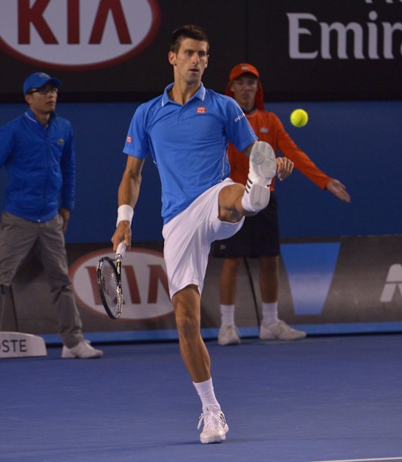 2015 Australian Open Men's Final, Rod Laver arena- Novak Djokovic from Serbia  plays against Andy Murray from United Kingdom. 