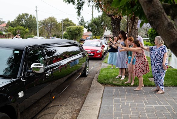 Daphne from Our Lady of Mercy College in Parramatta remembers blasting Fergalicious in the limousine with her friends after waving goodbye to their parents from behind darkened windows. 