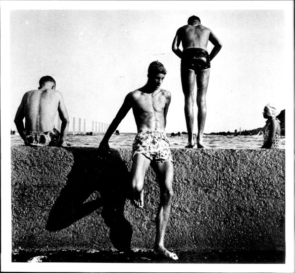 Swimmers at Newport pool in 1952, captured by Max Dupain, from a book named for him edited by Gael Newton.