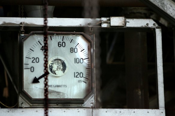 Broken gauge for reading megawatts in the White Bay Power Station. Tuesday 24th October, 2006.