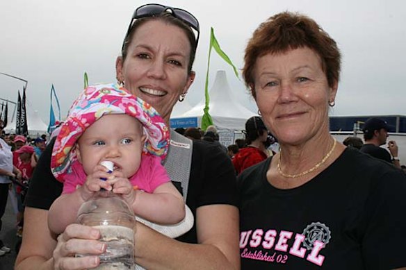 Tracey Praski with baby Isabella and Sheri Johnson.