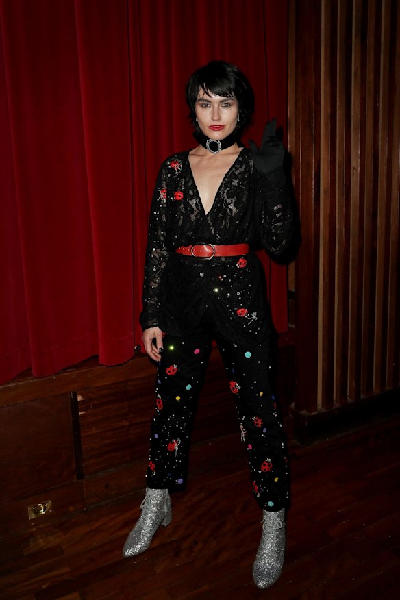 Isabella Manfredi arrives ahead of the Romance Was Born show at Mercedes-Benz Fashion Week Resort 19 Collections at Restaurant Hubert on May 15.