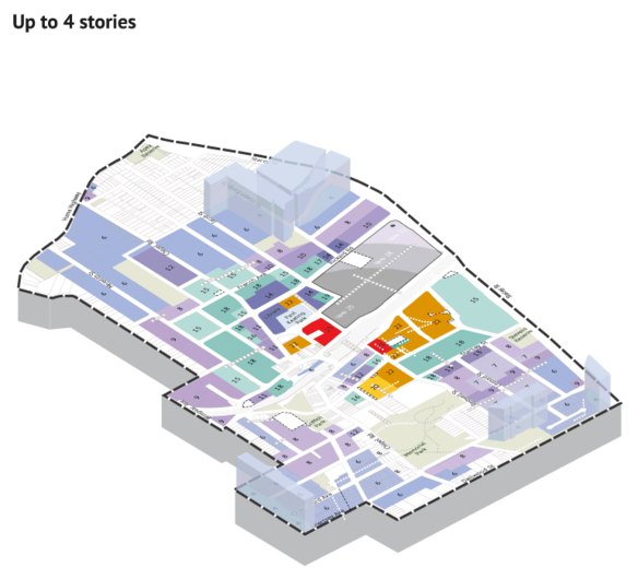An artist’s impression of what the proposed 25-storey developments would look like in Bankstown. 