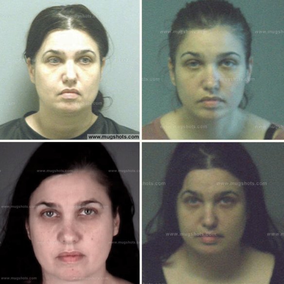 Clockwise from top left: mugshots of Michelle Gonzalez, Michelle Marie Foley, Michelle Marie Gonzalez, Michelle Marie Gonzalez. 