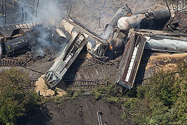 'I thought it was an atomic bomb': exploding train forces residents to flee