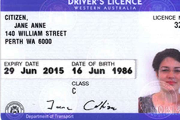 Barcode, serial number on licences to prevent identity theft