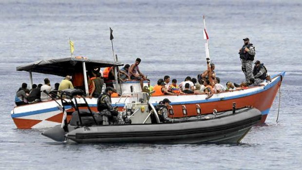 An Indonesian boatload of asylum seekers