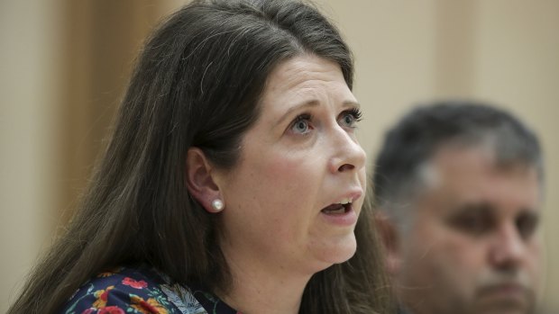 ABC chief financial officer Louise Higgins at Senate estimates on Wednesday night.
