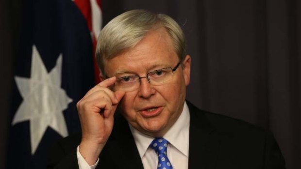 Prime Minister elect Kevin Rudd during a press conference on Wednesday night.