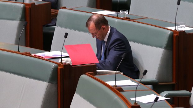 Backbencher Tony Abbott at the conclusion of question time on Monday.