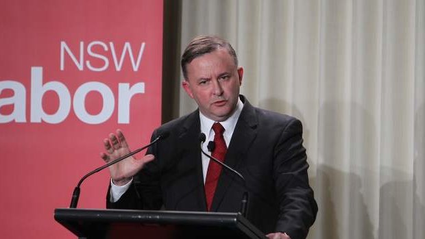 Anthony Albanese at the  Labor leadership debate in Sydney.