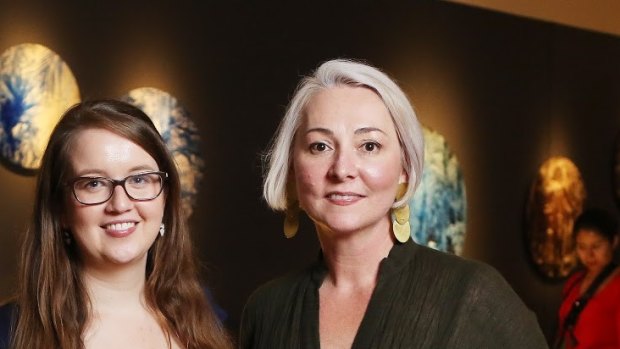 Life in Irons exhibition curators Madeleine King (left) and director Renai Grace at the Museum of Brisbane.