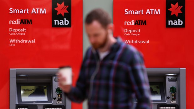 NAB automatic teller machines were out of action for several hours on Saturday. 