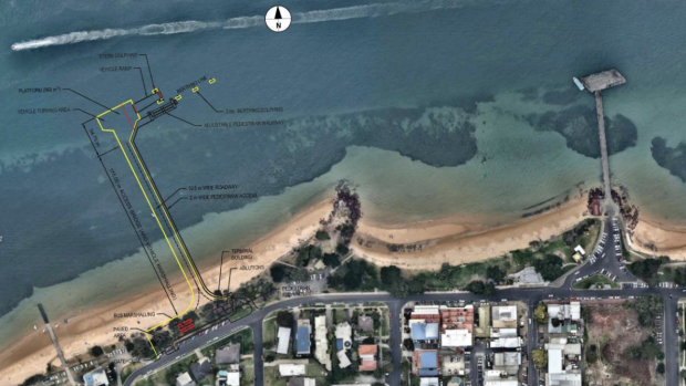 One of the three proposed locations for the Cowes Car Ferry Terminal, all of which are along Osbourne Beach.