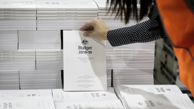 The budget papers being printed at a printing business in Canberra.