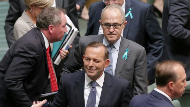 Prime Minister Tony Abbott departs question time on Wednesday.