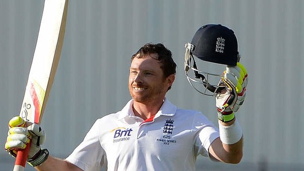 England's Ian Bell celebrates reaching his century against Australia late on day three of the fourth Ashes Test at Chester-le-Street.