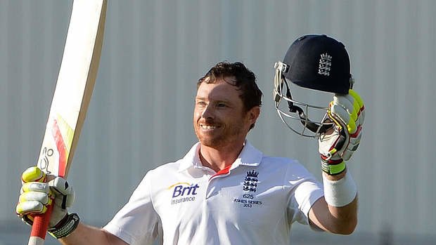 England's Ian Bell celebrates reaching his century against Australia late on day three of the fourth Ashes Test at Chester-le-Street.