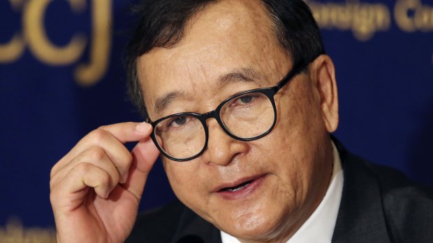 Cambodia's self-exiled opposition leader Sam Rainsy.