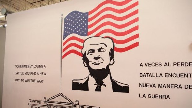 A mural depicting US President Donald Trump.